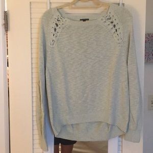 Express Mint Lace Up Knit Sweater